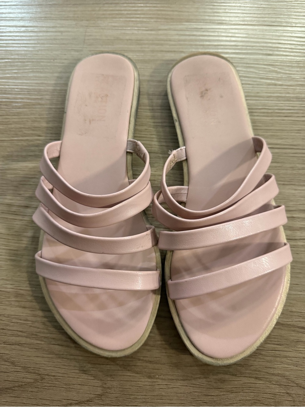 Women’s Pink Strappy Slide Sandals Size 6.5